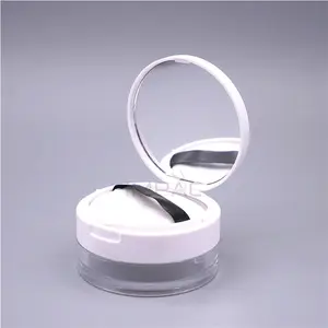 Matte White Jar Matte White Empty Powder Jar Container Packaging With Puff And Mirror