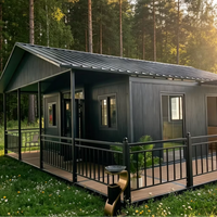 Maison préfabriquée pliable extensible de 20/30/40 pieds avec terrasse et toit à pignon, isolée, mobile, type conteneur