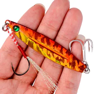 Leurre métallique de type hameçon de pêche Slow Pitch Jigging, 10g, 14g, 21g, 28g, 40g