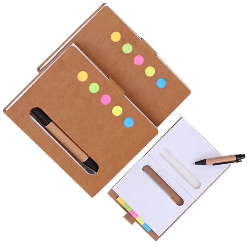 Notebook kosong saku Mini dengan stiker disesuaikan notebook kecil dan set pena untuk kantor dan promosi