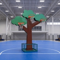 Panier de basket sur support pour arbre, jeu de tir multijoueur pour l'école, la cour de récréation, l'extérieur, entraînement sûr et amusant pour les enfants
