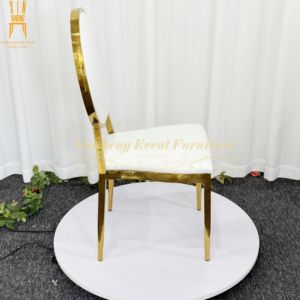 Chaise ronde en acier inoxydable de haute qualité en or Style moderne pour la fête de mariage Hote Banquet Dining - Product Image 3