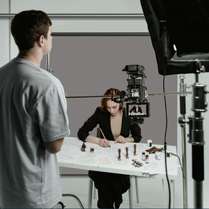 RAUBAY Retractable Pull Down Gray Screen Backdrop-Wrinkle Resistant Anti-Glare Polyester 78.7" X 86.6" Collapsible Background - Product Image 6