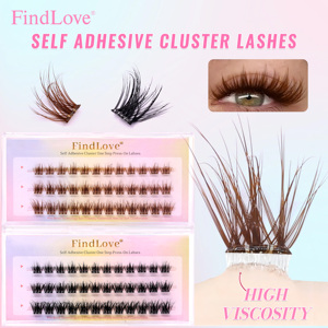 <span class=keywords><strong>Pestañas</strong></span> Postizas en Racimo Autoadhesivas 3D con Efecto Voluminoso, Sin Pegamento, <span class=keywords><strong>de</strong></span> Larga Duración (5-10 Días), Pre-Encoladas, para Marcas Privadas al por Mayor - Product Image 1