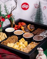 Boîte de présentation en papier personnalisée pour traiteur, avec compartiment pour sauce, pour snacks, pâtisseries, desserts, churros et plateaux