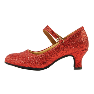 Women's <strong>Glitter</strong> Latin Ballroom Dance <strong>Shoes</strong> Pointed-Toe Y Strap Dancing Heels
