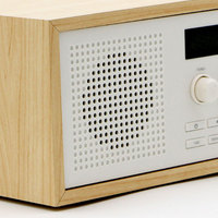 Hochwertiges LED-Display FM-Holz Digitalradio mit AUX-IN-Funktion und Eingebautem Mono-Lautsprecher