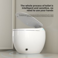WC intelligent de luxe en forme d'œuf avec bouclier de mousse automatique, commande vocale, siège chauffant, bidet intelligent à siphon en S, à poser au sol
