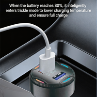 Chargeur de voiture rapide à double port USB KC-06 QC3.0 avec affichage de la tension et du courant, adaptateur de charge rapide pour voiture à double port USB