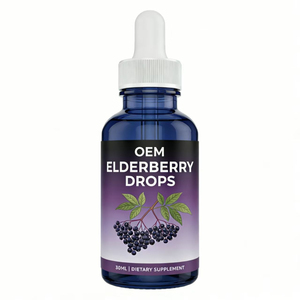Gouttes liquides <span class=keywords><strong>de</strong></span> <span class=keywords><strong>sureau</strong></span> <span class=keywords><strong>noir</strong></span> à marque privée pour le soutien immunitaire, extrait <span class=keywords><strong>de</strong></span> Sambucus Nigra, complément alimentaire à base <span class=keywords><strong>de</strong></span> plantes, 30 ml, OEM - Product Image 1