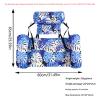 Lit flottant gonflable de haute qualité pour adultes avec motif de plantes tropicales, chaise longue flottante gonflable, accessoire de jeu pour piscine