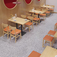 Combinaison Table et Chaises 4 Personnes Personnalisée, Style Moderne Minimaliste, en Bois Massif et Métal, pour Restaurant, Poisson Grillé, Crêperie, Café, Laiterie
