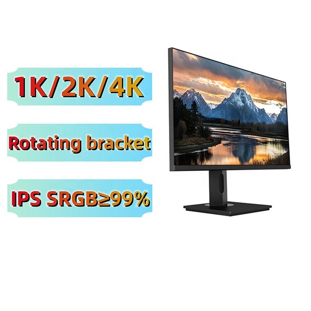 Super Thin IPS 1K/2K/4K Rotatable 24/27 Inch Flat LCD Monitor with DP Interface for Desktop Use 75Hz Refresh Rate