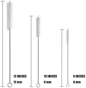 Limpador de canudo de nylon para tubo, escovas de limpeza de aço inoxidável tdf