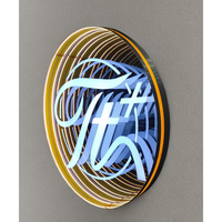 Panneau 3D circulaire personnalisé Miroir infini Signe infini 3D Logo d'entreprise Signe de forme ronde Boîte à lumière infini