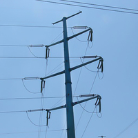 Ligne de transmission d'énergie électrique 33KV 220kV, poteau tubulaire en acier galvanisé de 11m, 12m, 13m