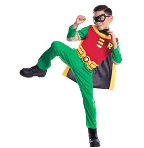 Ig Hot Sale Teen Titans Cosplay Costume for Children Superhero of Justice League Clothing High Quality Robin Cos Four-piece Set