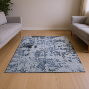 D0100H5GM52 Tappeto Rettangolare in Denim Grigio Astratto 5X7 Realizzato a Macchina Anti-Pelo per Soggiorno Camera da Letto Ufficio Sala da Pranzo - Product Image 2
