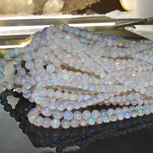 โอปอลเอธิโอเปียสีขาวธรรมชาติ ผ่านการอบความร้อน ทรงกลม รูปทรงเหรียญ ขนาด 6 มม. อัญมณีสำหรับเครื่องประดับ สามารถปรับแต่งได้ - Product Image 2