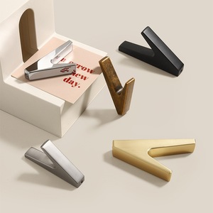 Ganchos de pared de aleación de zinc estilo nórdico, forma rectangular, duraderos, para colgar abrigos y gorras, para dormitorio, entrada, armario. - Product Image 1