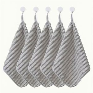 Serviette à main en microfibre ultra-fine la plus vendue, douce et agréable pour la peau, absorbante, séchage rapide, avec crochet pour chiffon de nettoyage de cuisine - Product Image 3