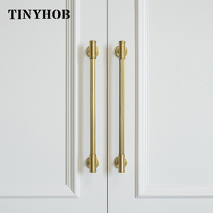 Kenop Laci Kuningan Solid Gaya Modern/Garis Vertikal, Gagang T, Tarikan Kamar Tidur, Gagang Pintu Lemari Dapur, Tarikan C-4787 - Product Image 3