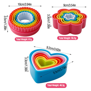 Set di 6 Tagliabiscotti in Plastica Personalizzabili, Forme Rotonde, a Cuore e a Fiore per Decorazione Dolci e Artigianato - Product Image 2