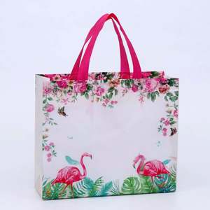 Customized Large Watercolor Flower Waterproof Coated Non-woven <b>Clothing</b> Gift <b>Bag</b> - Product Image 5