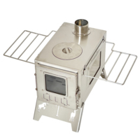 Poêle à bois portable en acier au carbone pour le camping en plein air, la randonnée, le trekking, le pique-nique, le barbecue et le chauffage toutes saisons