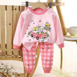 Vêtements décontractés pour bébés garçons, ensembles de vêtements pour enfants à motifs de dessins animés, 2 pièces, pyjamas pour garçons et filles, 100% coton tricoté, logo sur le devant, ODM OEM - Product Image 5