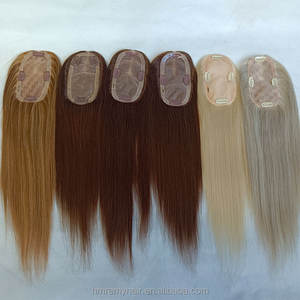 Topper de cheveux humains vierges invisibles russes européens 100% 3*5 Mono Base #<span class=keywords><strong>2</strong></span> brun foncé couleur Ombre soie 14 ''16'' postiche pour femmes - Product Image 3