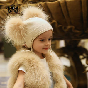 Janefur bébé et enfant taille angora <span class=keywords><strong>bonnet</strong></span> cache-oreilles tricoté <span class=keywords><strong>avec</strong></span> deux boules de fourrure hiver enfants grand <span class=keywords><strong>pompon</strong></span> <span class=keywords><strong>bonnet</strong></span> oreillette <span class=keywords><strong>bonnet</strong></span> - Product Image 2