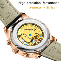 Montre mécanique automatique Caluola ODM/OEM, Tourbillon, Cadran squelette à volant d'inertie, Acier inoxydable, Analogique, Verre saphir, Cadran 22mm 42mm
