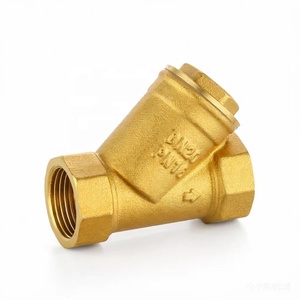Filtro a Y in ottone forgiato DN15-DN100 PN16 con filettatura e rete in acciaio inossidabile per sistemi industriali e idraulici - Product Image 1