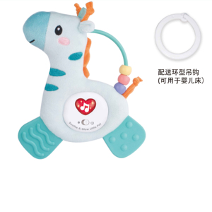 Rattle Lovely Battery Operated Silicone Teether Baby Plush Soothe Toy With Sounds And Music for kids