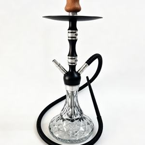 Cachimba Portátil con Base de Vidrio Negro, Cuerpo de Aluminio, Doble Manguera, para Bares, Salones y Viajes - Product Image 6