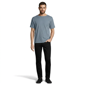 Plus Size Custom Printed Front Logo Men's <b>Short</b> <b>Sleeve</b> Worsted Formal T-shirt Wholesale Anti-wrinkle Summer Cool Eco-friendly - Product Image 1