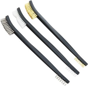 <span class=keywords><strong>Brosse</strong></span> <span class=keywords><strong>métallique</strong></span> plate en nylon à poils en plastique de 3/4 pouces #403 Tige de 1/8 pouces pour outils rotatifs <span class=keywords><strong>Dremel</strong></span> - Product Image 1
