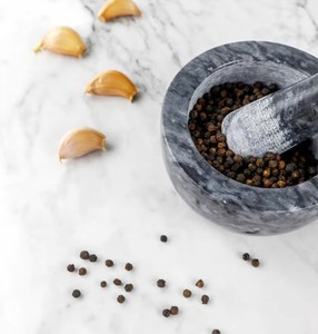 Mortero de Mármol Ecológico y Elegante para Cocina, Piedra de Moler Pulida para Ajo, Apto para Uso Alimentario, Nuevo Modelo - Product Image 5