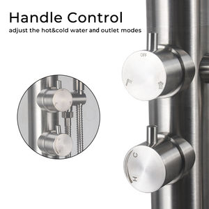 Robinet <span class=keywords><strong>de</strong></span> <span class=keywords><strong>douche</strong></span> d'extérieur à double fonction en acier inoxydable <span class=keywords><strong>Colonne</strong></span> <span class=keywords><strong>de</strong></span> <span class=keywords><strong>douche</strong></span> verticale chaude et froide sur pied pour villas et piscines - Product Image 3