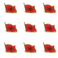 Épingles de revers drapeau du Maroc en gros, broches métalliques marocaines, badges souvenirs pour hommes, femmes, vêtements, sacs, chapeaux