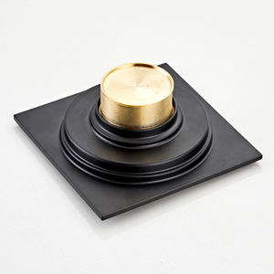 Drain de sol OEM à double usage pour cuisine garage avec couvercle amovible 10CM carré en laiton noir massif anti-odeur - Product Image 5