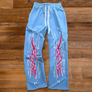 Pantalons de survêtement pour homme OEM avec cordon de serrage, imprimé graphique lettres, taille mi-haute, coupe régulière, 100% coton, poches imperméables, streetwear, pantalon de survêtement - Product Image 4