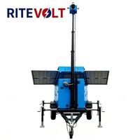 Caméra de surveillance solaire à déploiement rapide sur remorque PTZ 2x4MP 4TB NVR IP67 étanche et résistante au vent (117 km/h) pour la surveillance routière