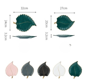 صحن صواني إبداعية على شكل ورقة شجر طبق حلوى وجبة خفيفة - Product Image 6