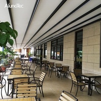 Pergola motorisée en PVC imperméable pour l'extérieur, auvent rétractable avec éclairage LED
