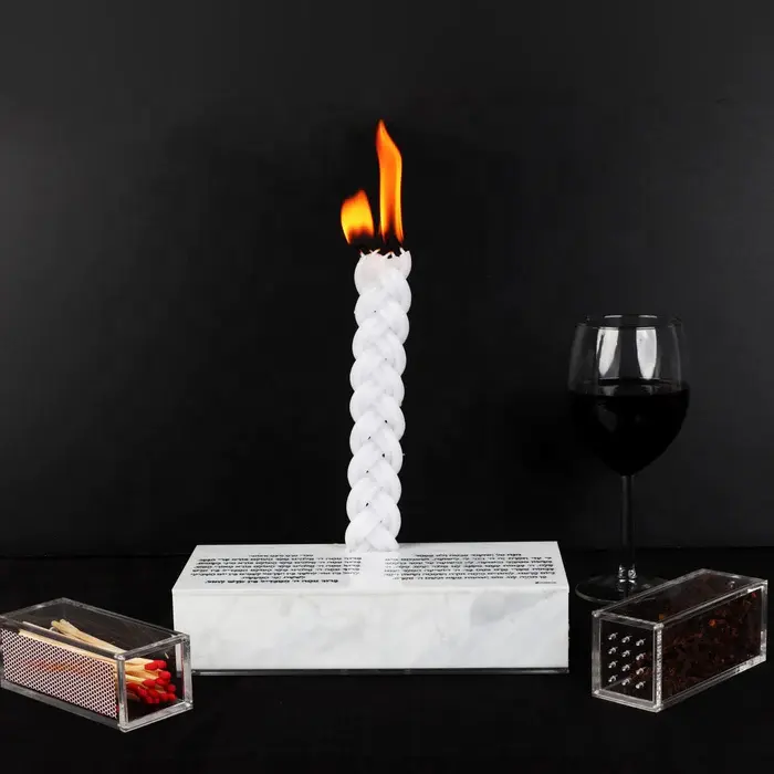 Opbergdoos Met Tekst-En Kandelaar-Matches Box-Besomim Box Z-Stander: Lucite Havdalah Set Acryl 4 In 1 Havdalah Set