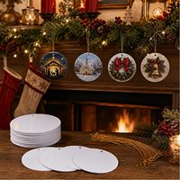 Céramiques personnalisées en vrac, rondes de 2,75 pouces, pour la sublimation, décorations d'arbre de Noël, ornements en céramique pour la sublimation