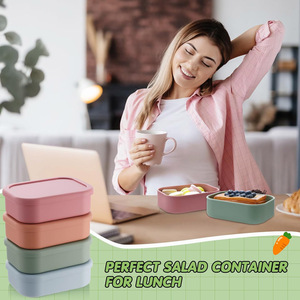 Silicone Bento Box 700ml Reusable BPA Free Airtight <b>Microwavable</b> Heatable Leak Proof Dishwasher Safe Multifunctional Large Food - Product Image 5