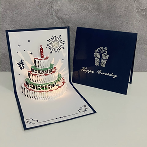 <span class=keywords><strong>Carte</strong></span> de Vœux <span class=keywords><strong>Personnalisée</strong></span> Lumineuse Musicale 3D Avancée en Forme de Gâteau, Cadeau Fait Main pour Anniversaire ou Déclaration d'Amour - Product Image 1